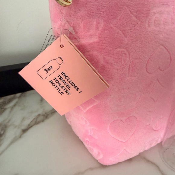 Juicy Couture Pink Embossed Velvet Cosmetic Pouch w/ Lip Oil - Picture 4 of 4
